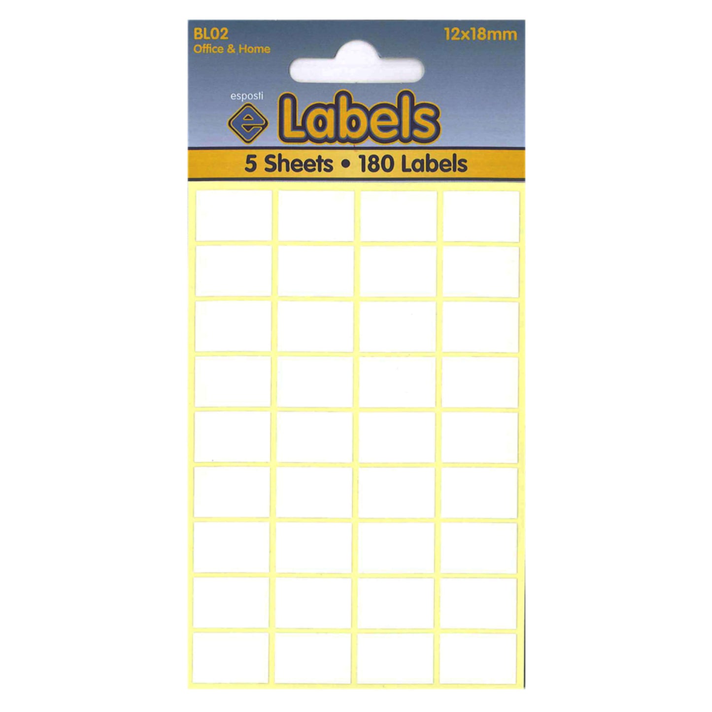 White Label 12 X 18mm Stickers - BL02