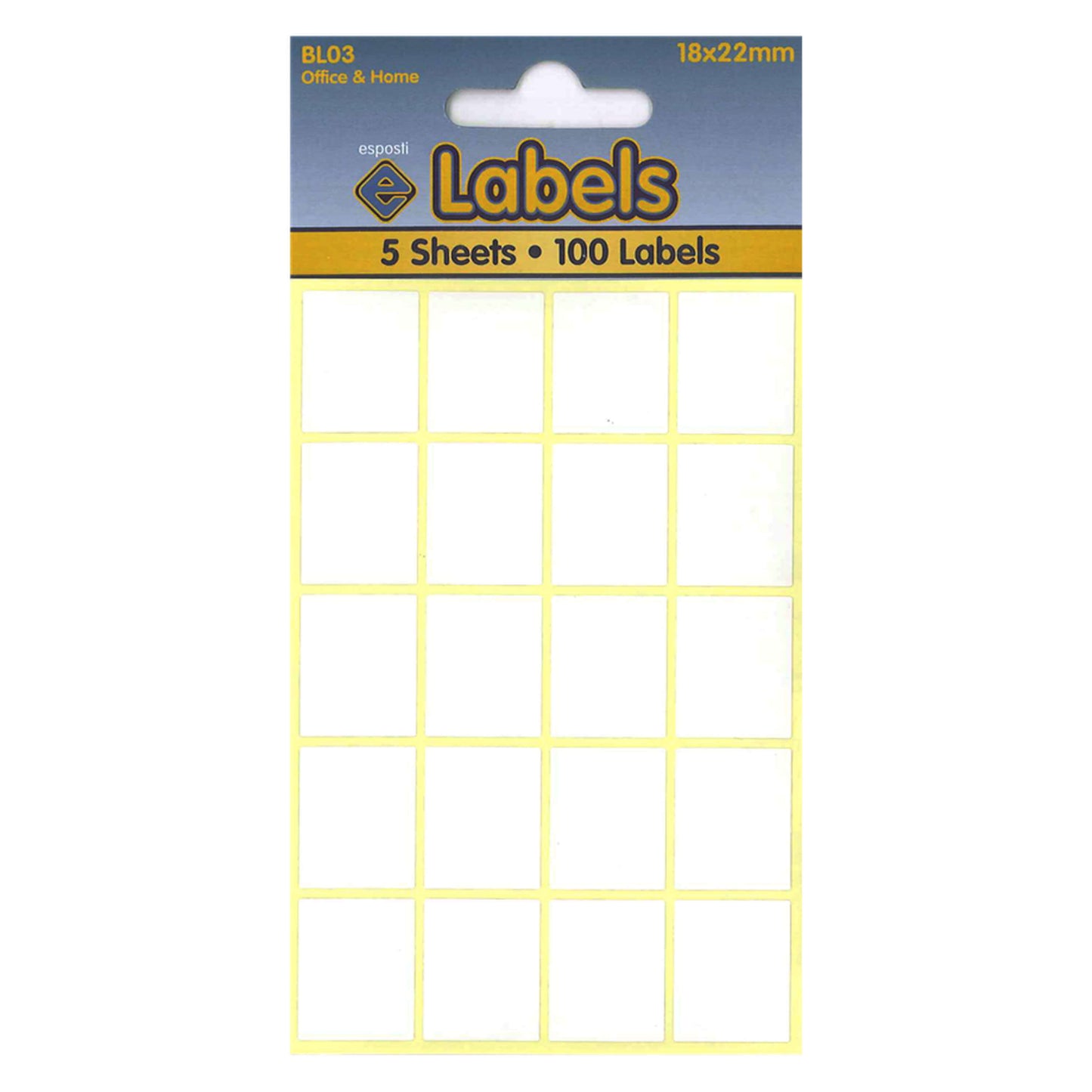 White Label 18 X 22mm Stickers - BL03