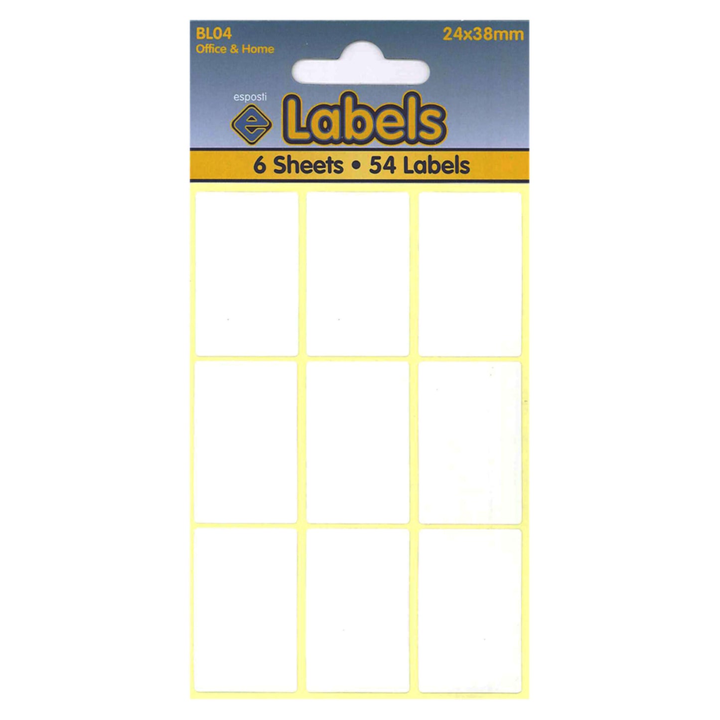 White Label 24 X 38mm Stickers - BL04