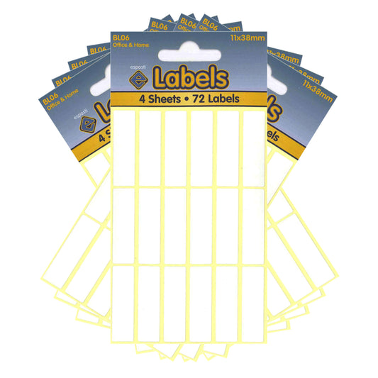 White Label 11 X 38mm Stickers - BL06
