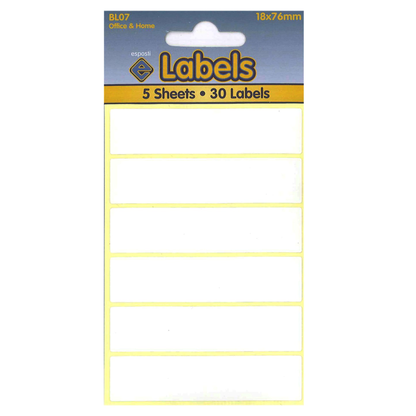 White Labels 18 X 76mm Stickers - BL07