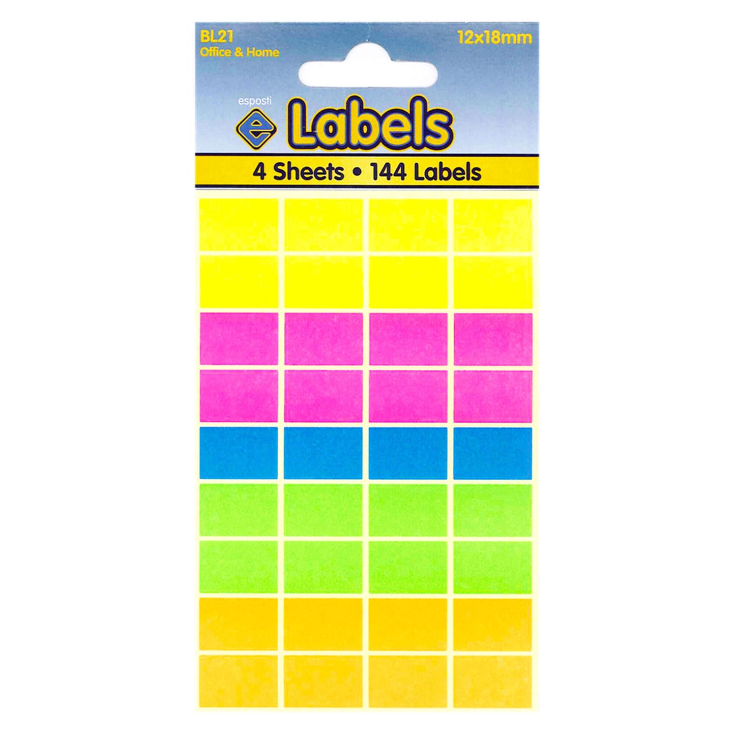Coloured Labels 12 X 18mm Stickers - BL21