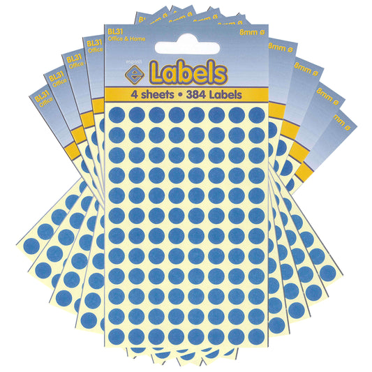 Blue Dots 8mm Stickers - BL31