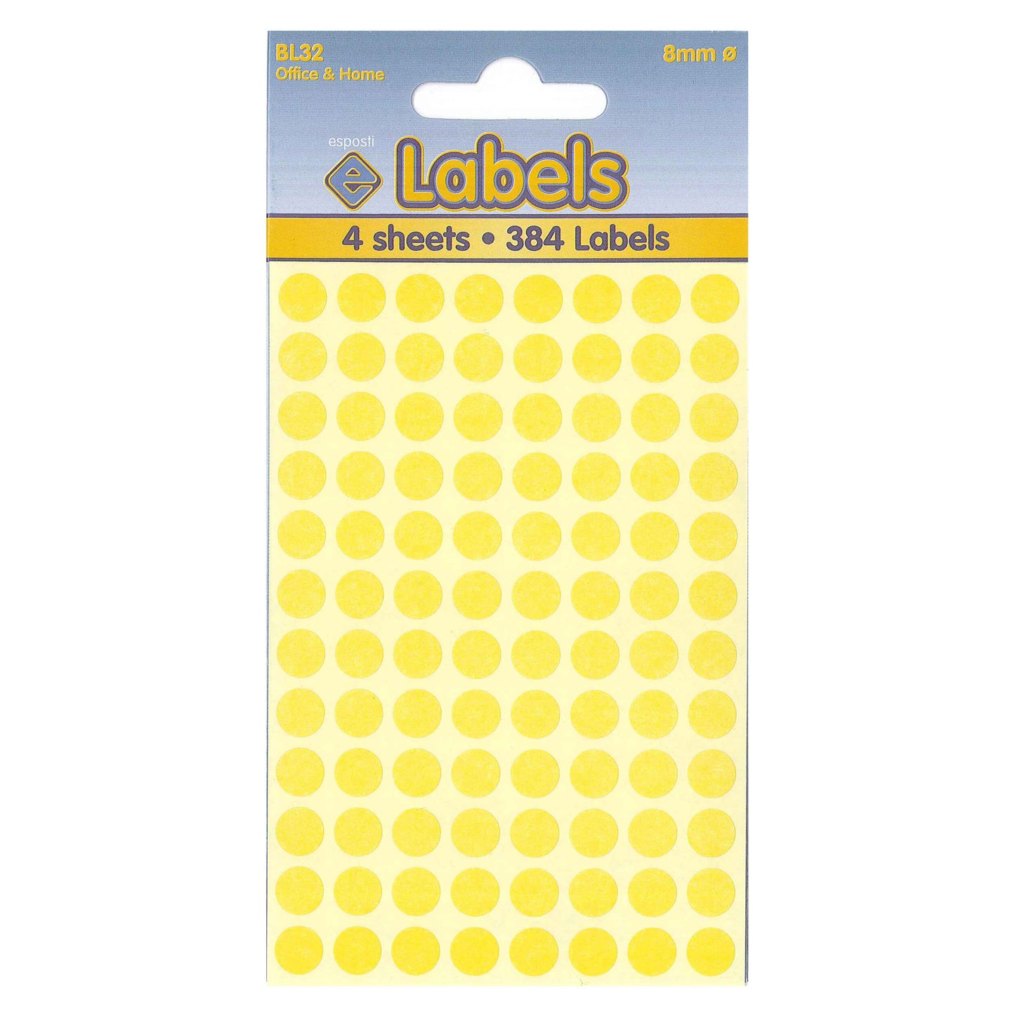 Yellow Dots 8mm Stickers - BL32