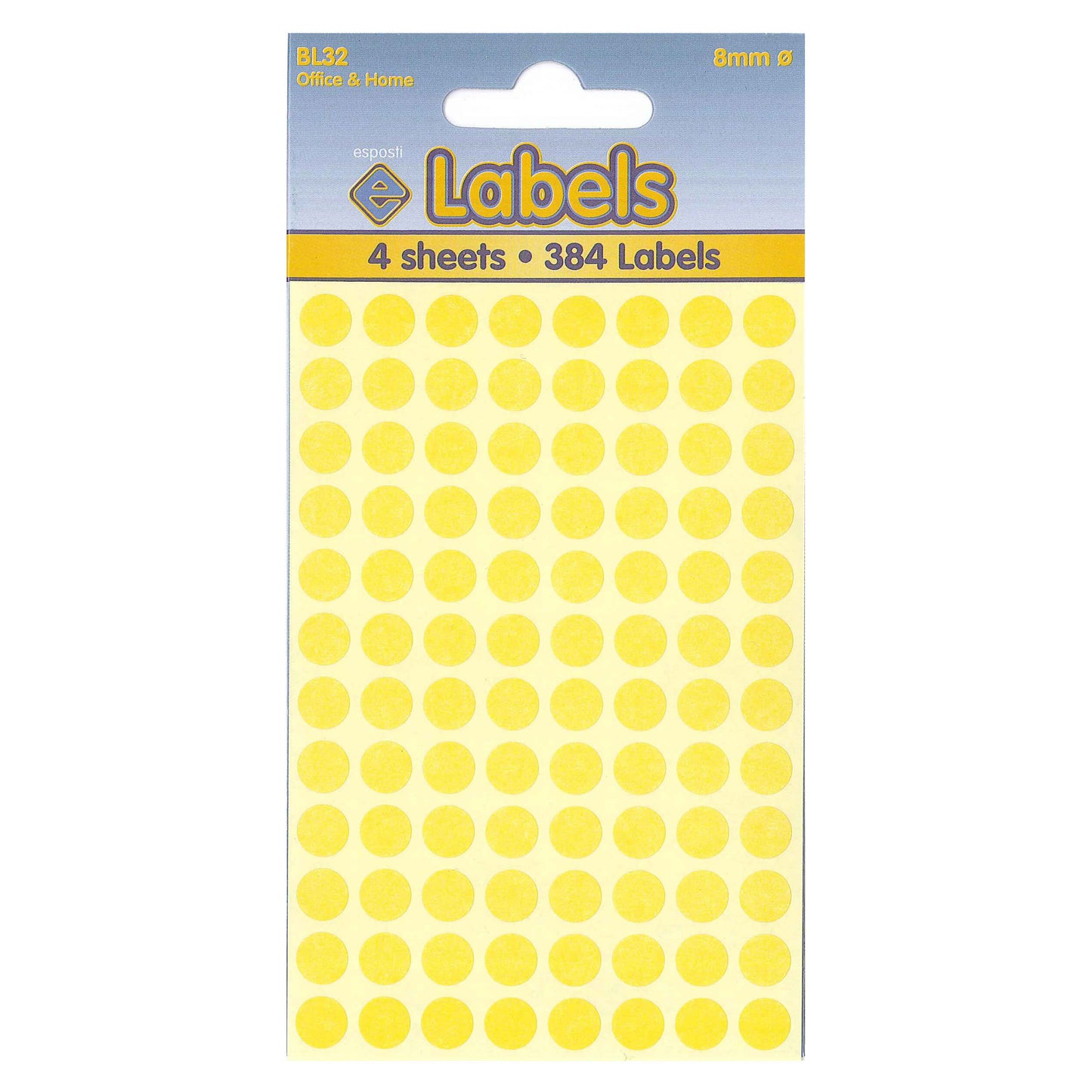 Adesivi a pois gialli da 8 mm - BL32