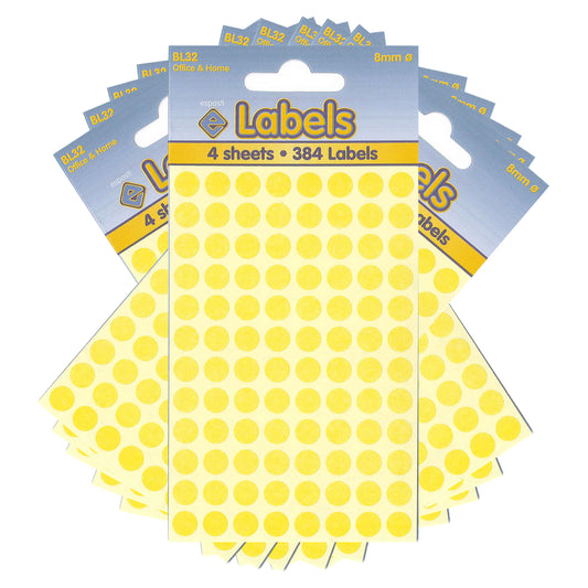 Yellow Dots 8mm Stickers - BL32