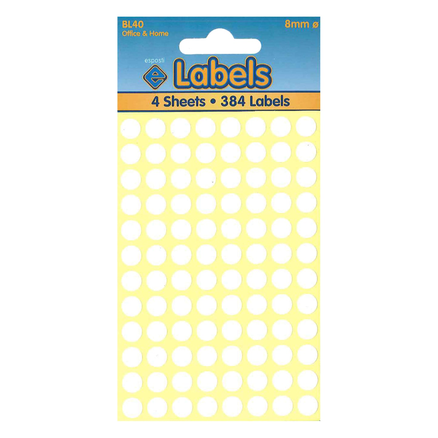 White Dots 8mm Stickers - BL40
