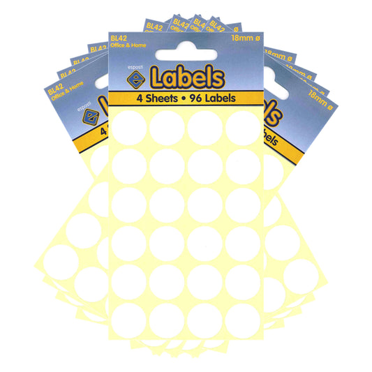 White Dots 18mm Stickers - BL42