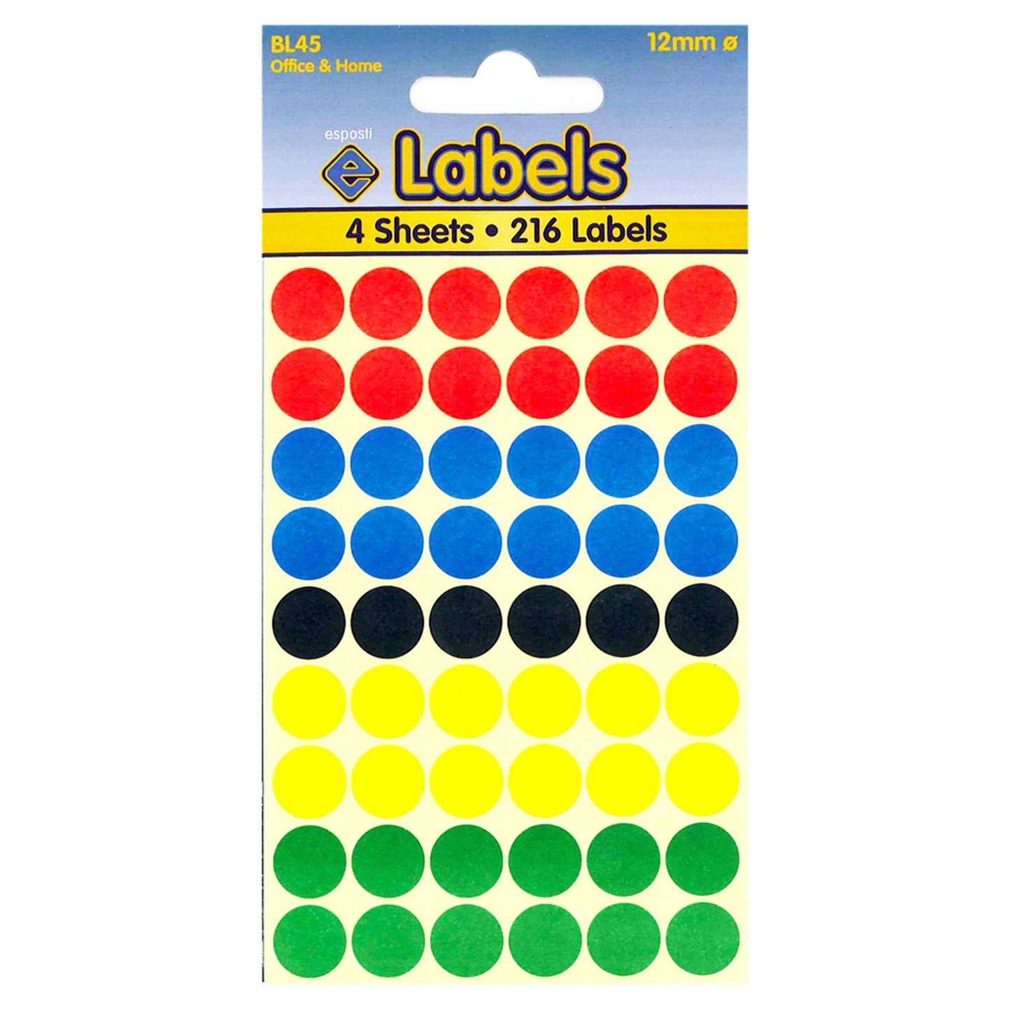 Assorted Coloured Dots 12mm Stickers - BL45
