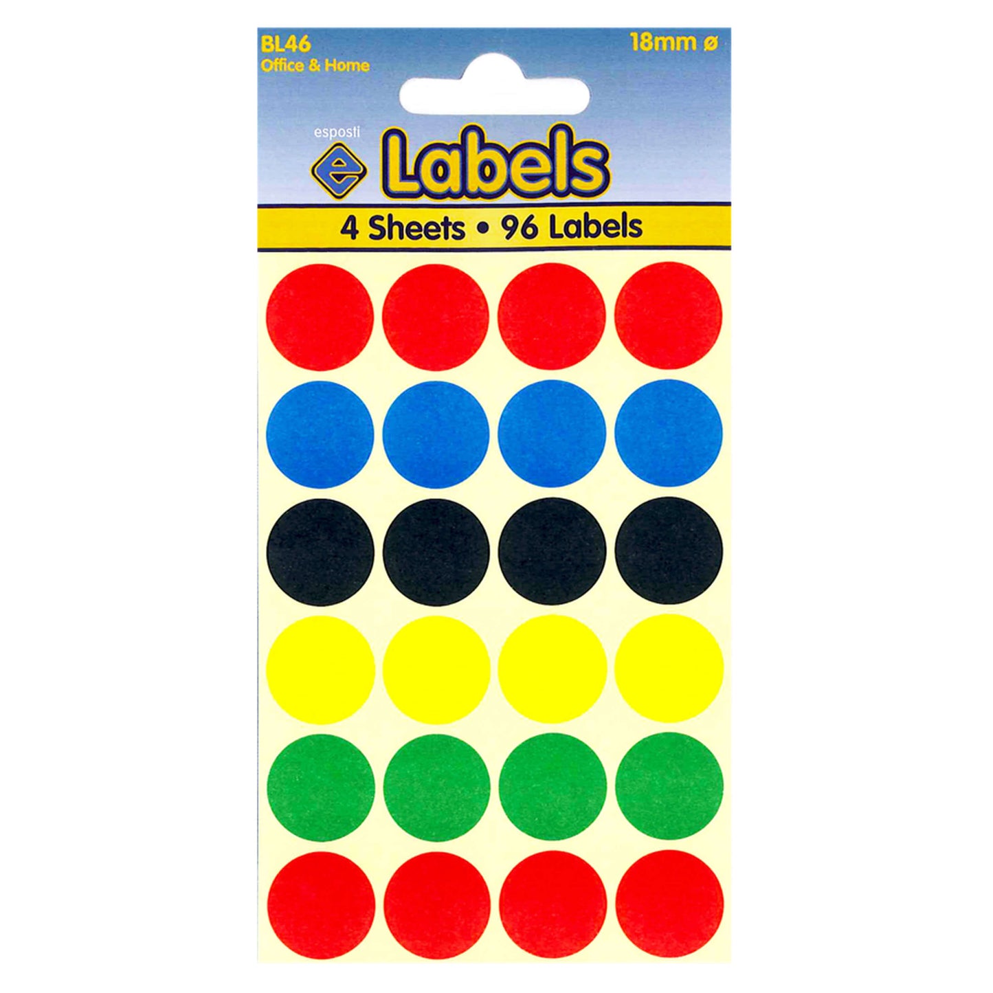 Assorted Coloured Dots 18mm Stickers - BL46