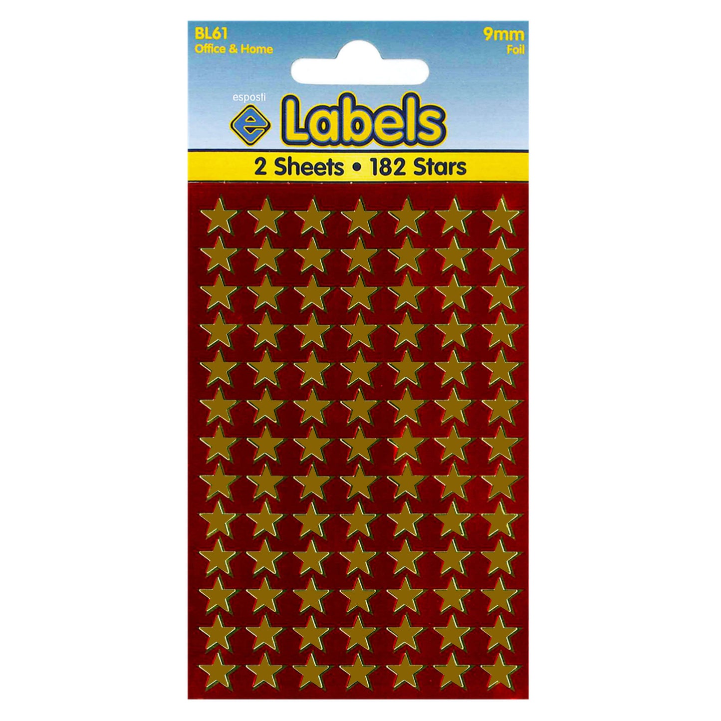 Foil Gold Stars 9mm Stickers - BL61