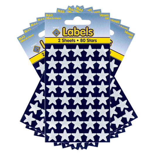 Folienaufkleber „Silbersterne“ 14 mm - BL63