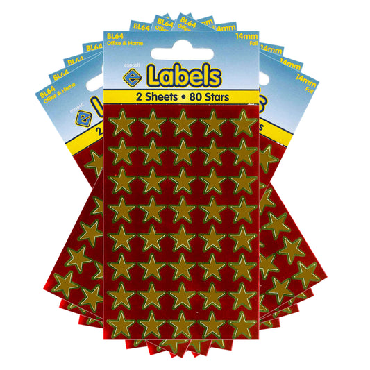 Folienaufkleber „Goldene Sterne“ 14 mm – BL64
