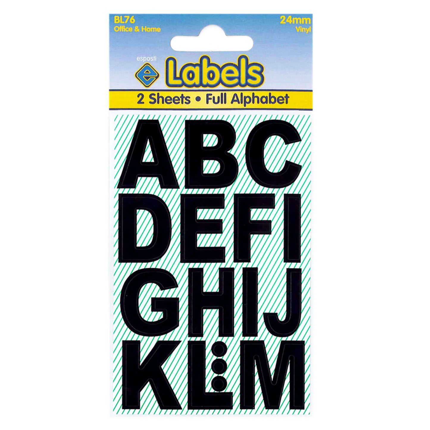 Adesivi grandi lettere nere 24mm - BL76
