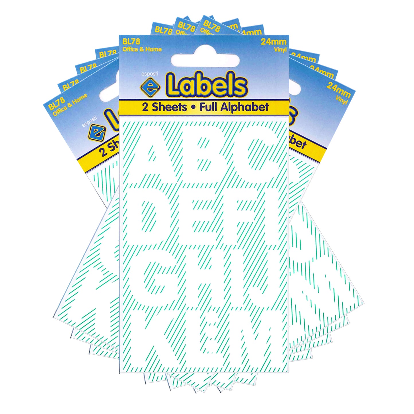 Adesivi grandi lettere bianche 24mm - BL78