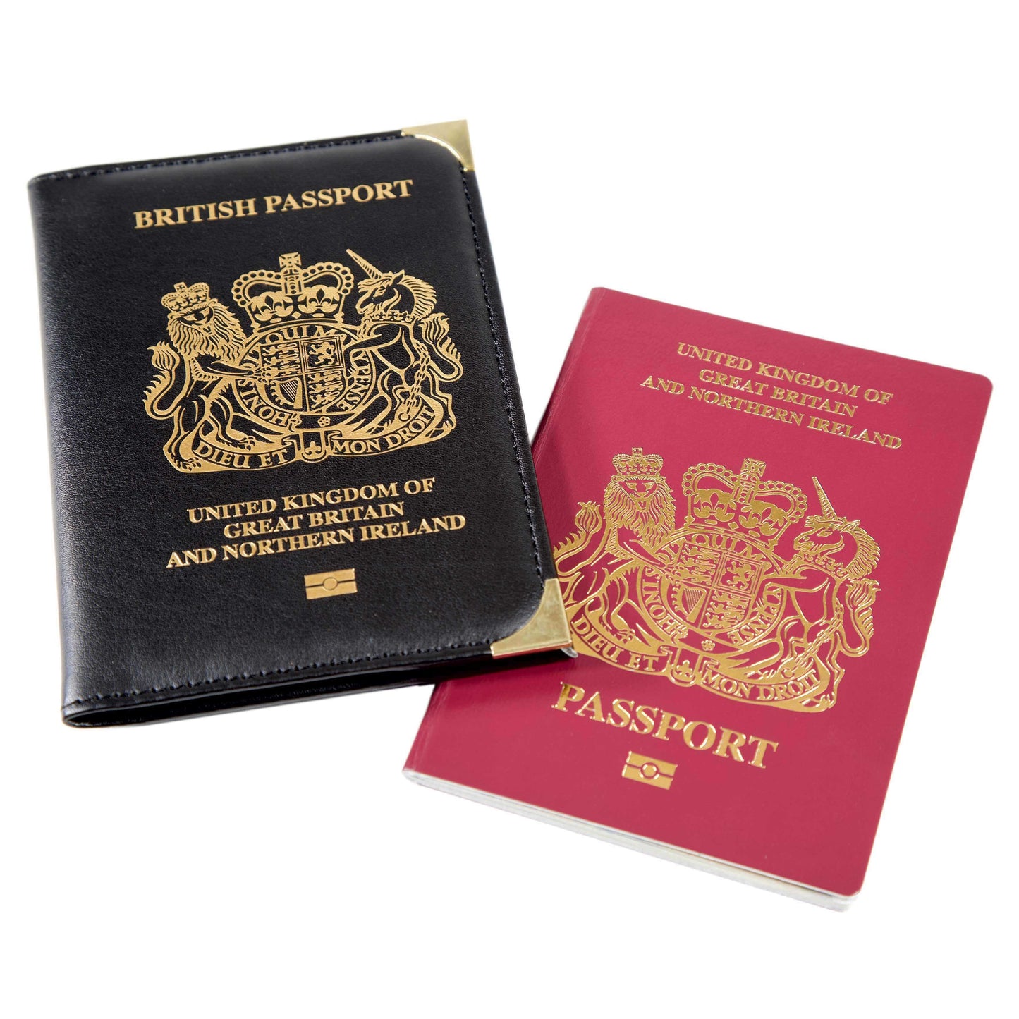 Passport Holder With Crest Black - EL114