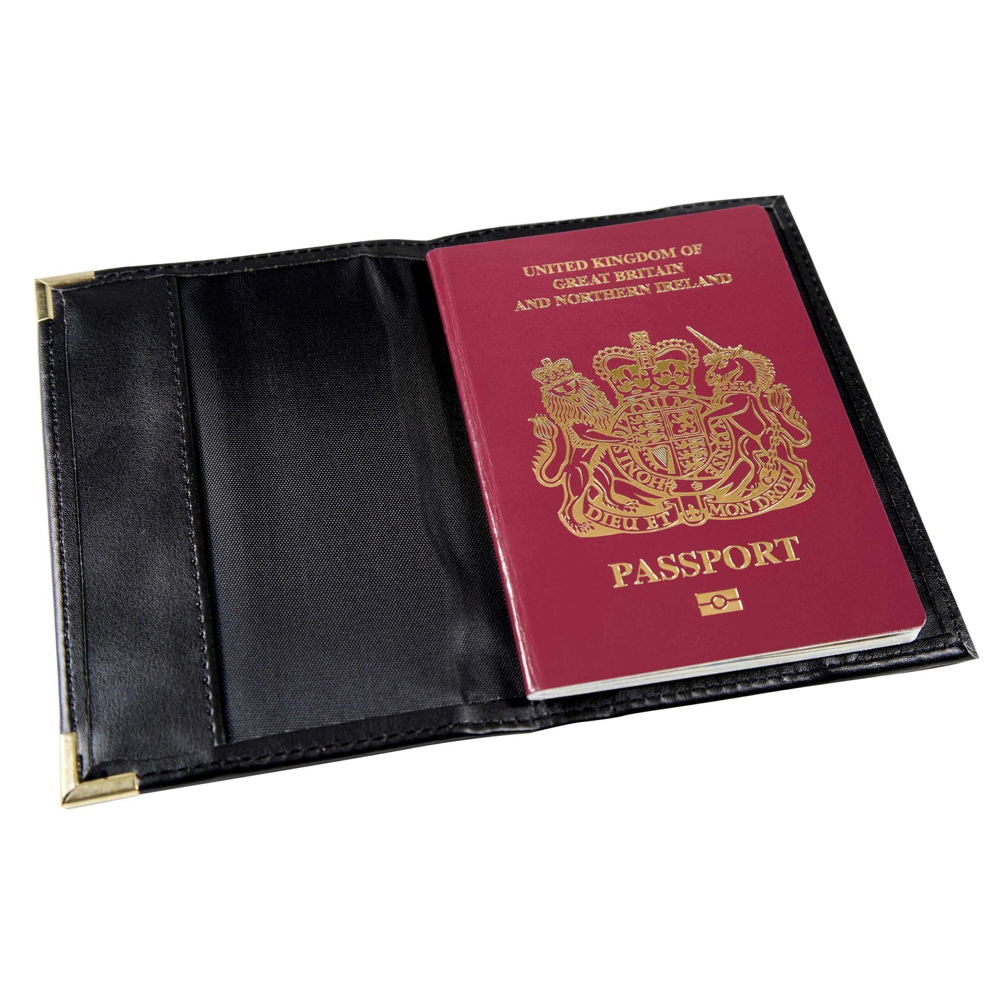 Passport Holder With Crest Black - EL114