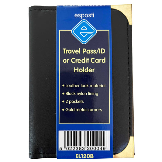 Travel Pass Id Credit Card Holder Black PU - EL120BR