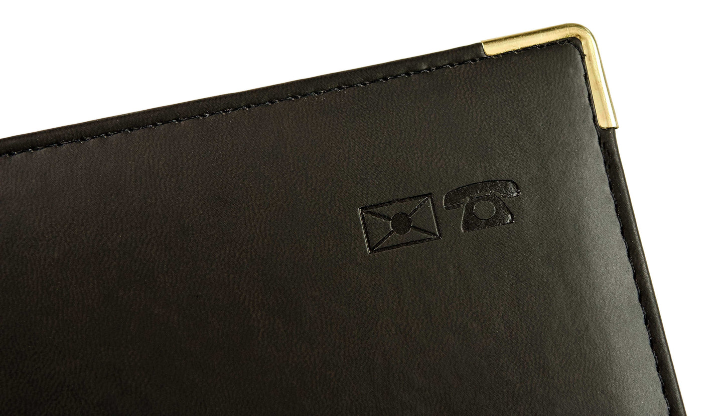 Adressbuch B5 Schwarz Goldecken - EL325