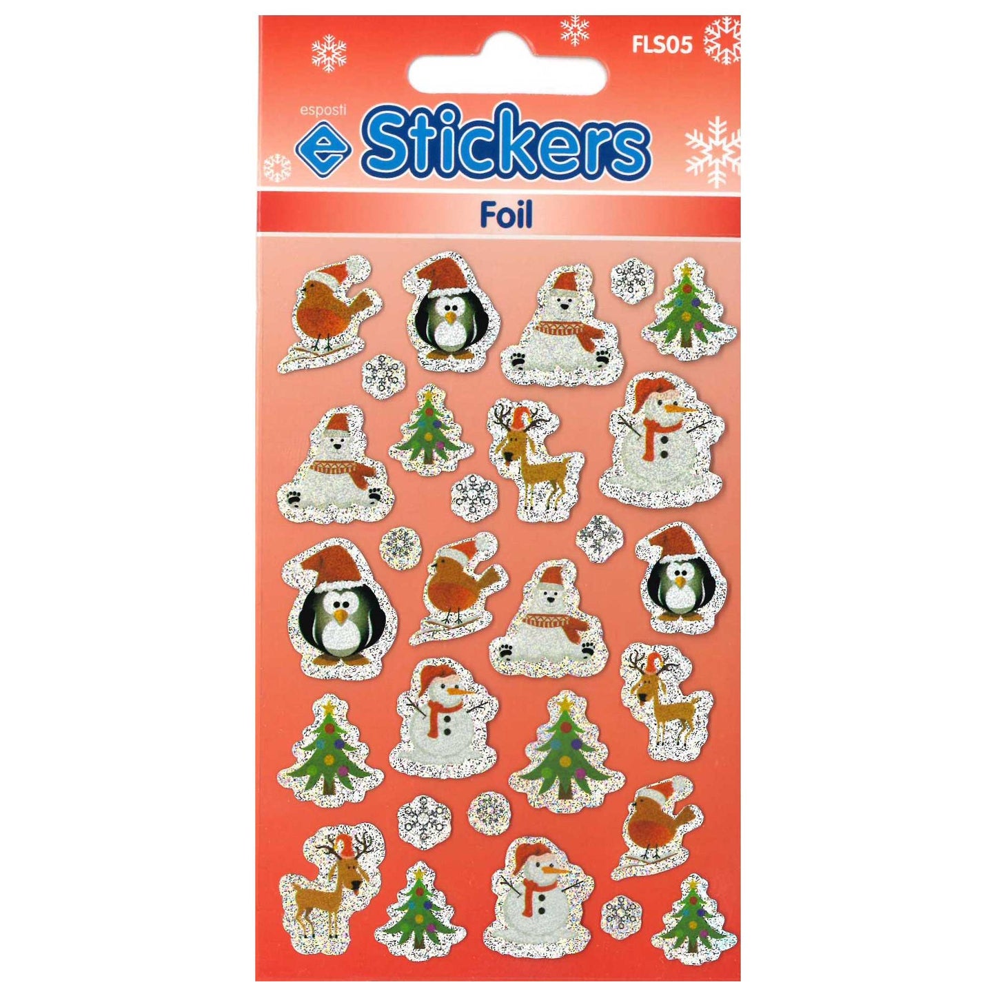 Foil Xmas Animals Stickers - FLS05S