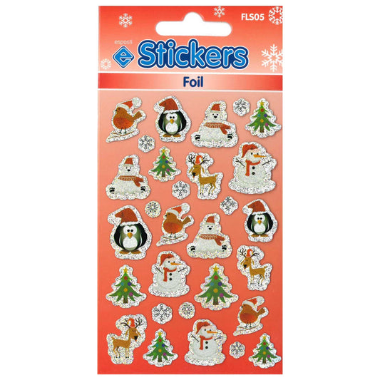 Foil Xmas Animals Stickers - FLS05S