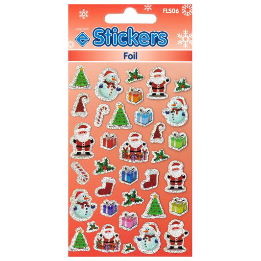 Foil Santa Stickers - FLS06S