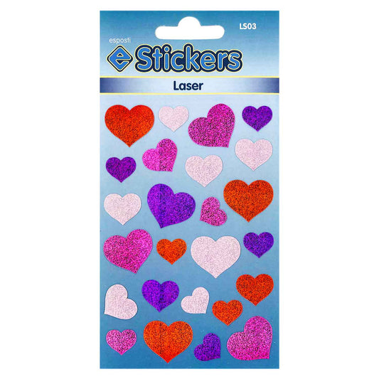 Laser Hearts Stickers - LS03