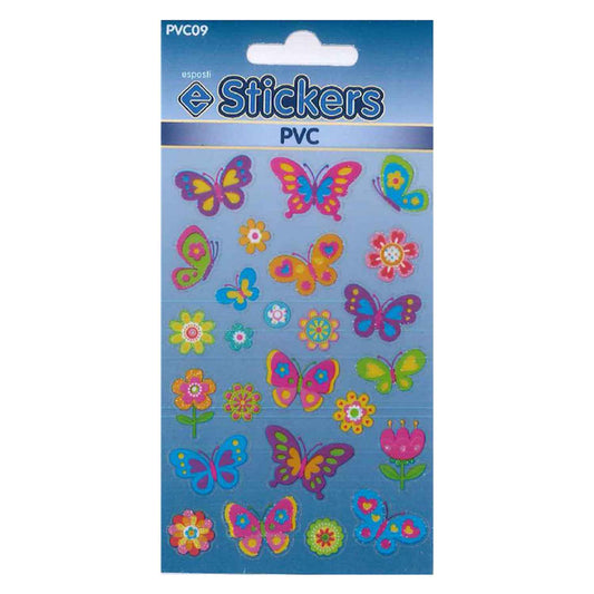 PVC Butterlies & Flowers Stickers - PVC09