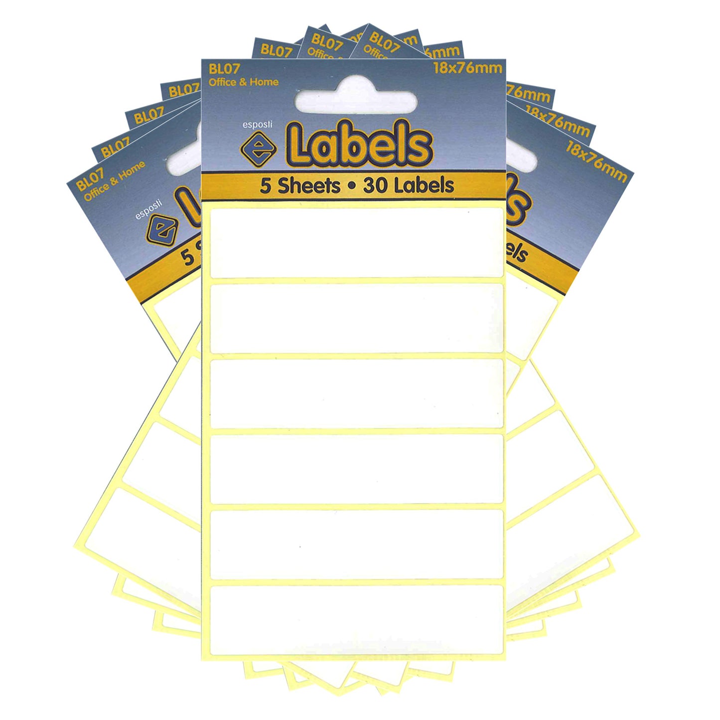 Esposti All Purpose Multi Use Sticky Labels - Self Adhesive - White - 18x76mm - 10 Packs Containing 300 Stickers