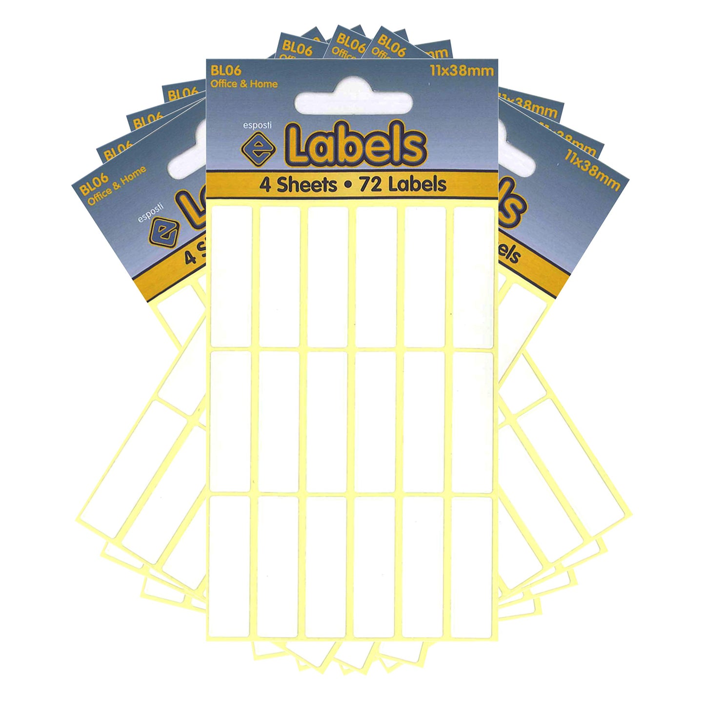 Weiße Etikettenaufkleber 11 x 38 mm - BL06