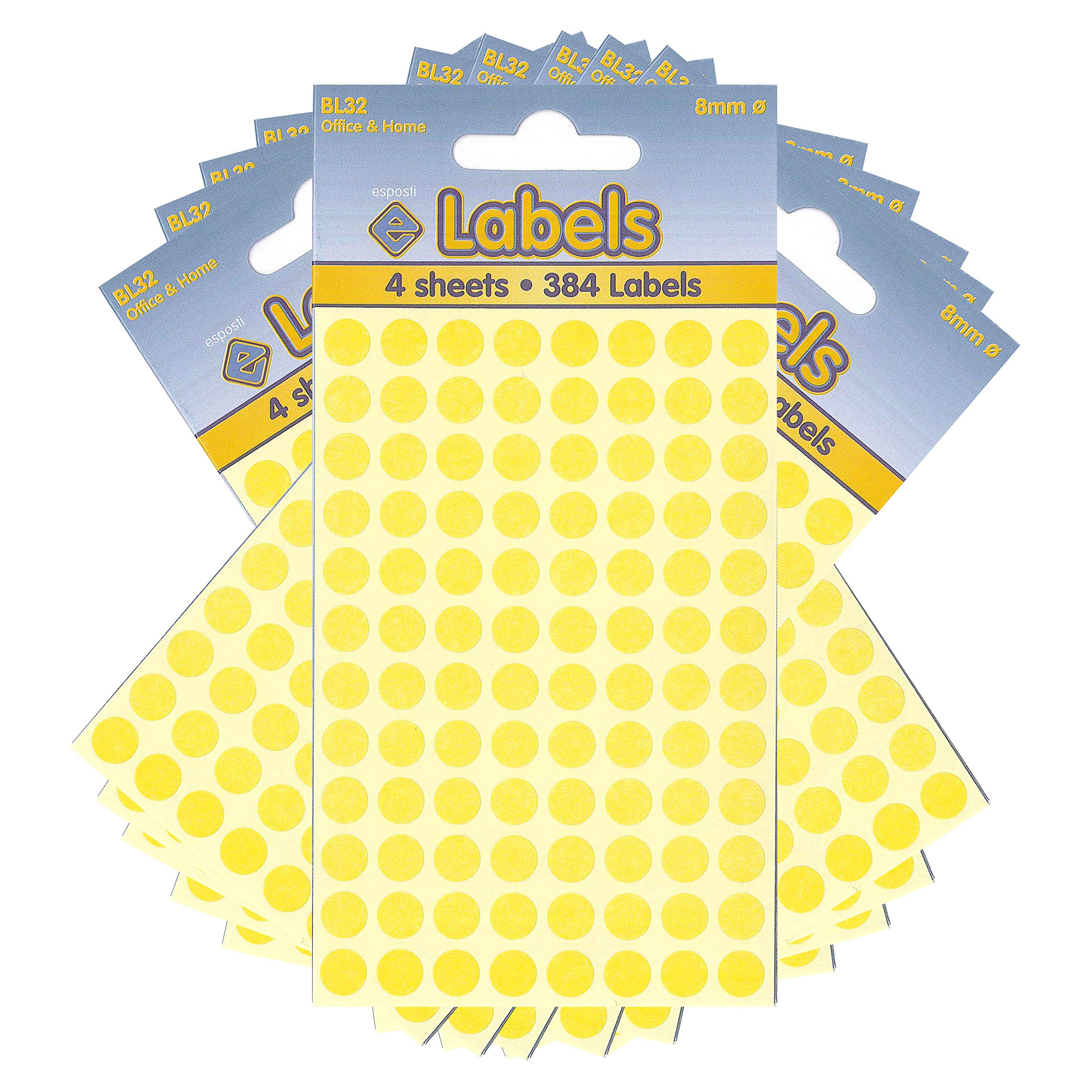Esposti 8mm Small Colour Coding Dot Stickers - Self Adhesive - Yellow ...
