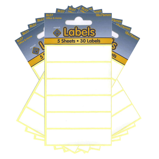 Etichette bianche 18 X 76mm Adesivi - BL07