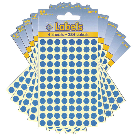 Adesivi a pois blu da 8 mm - BL31