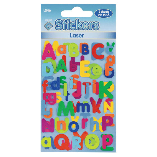 Esposti Laser Alphabet Stickers - LS46 - Pack of 10