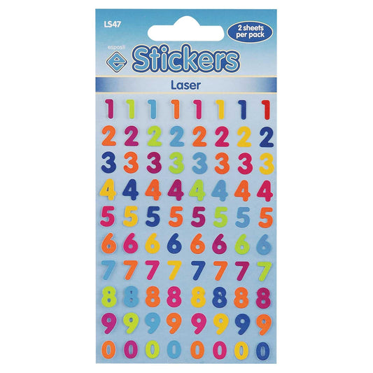 Esposti Laser Numbers Stickers - LS47 - Pack of 10
