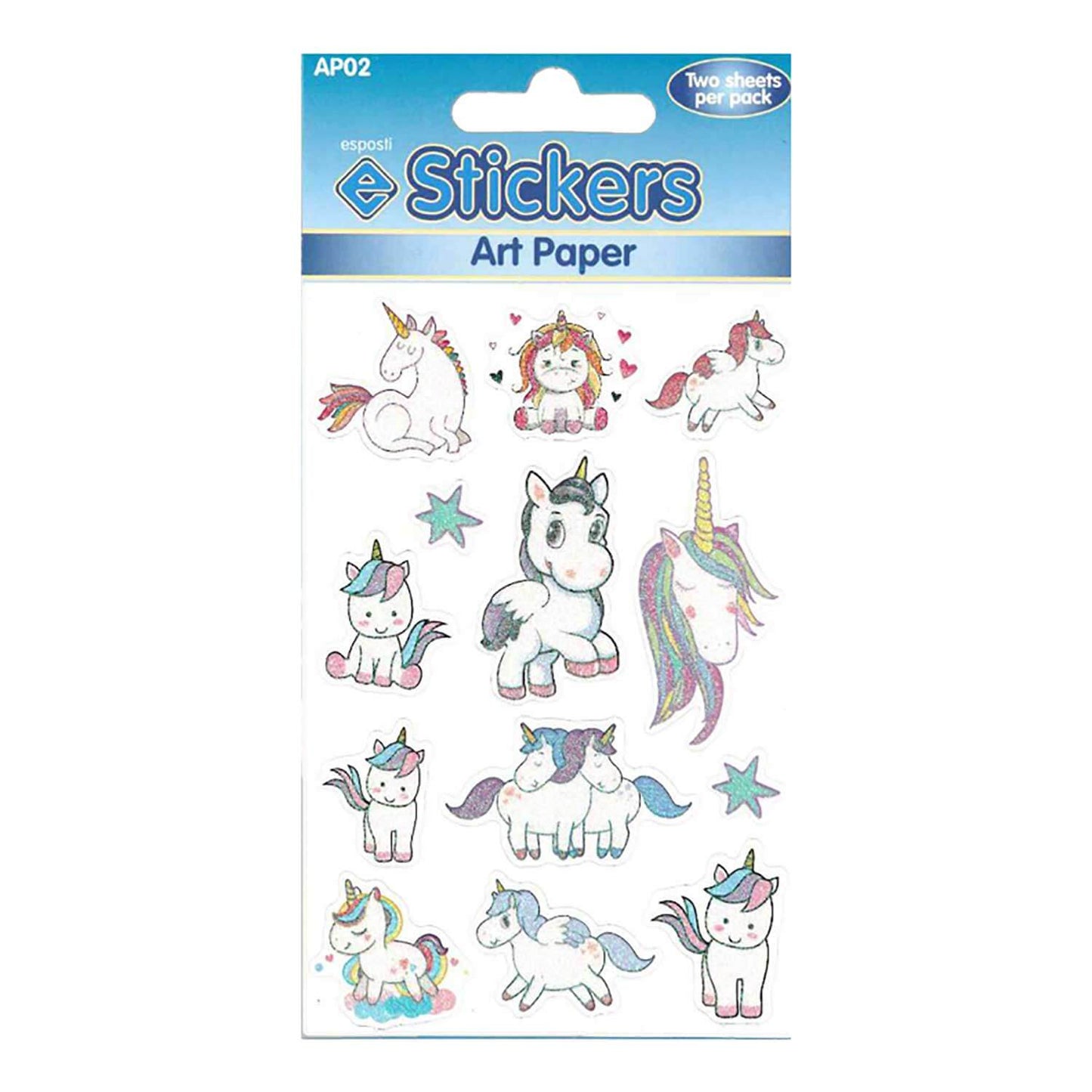 Glitter Paper Unicorns Stickers - AP02
