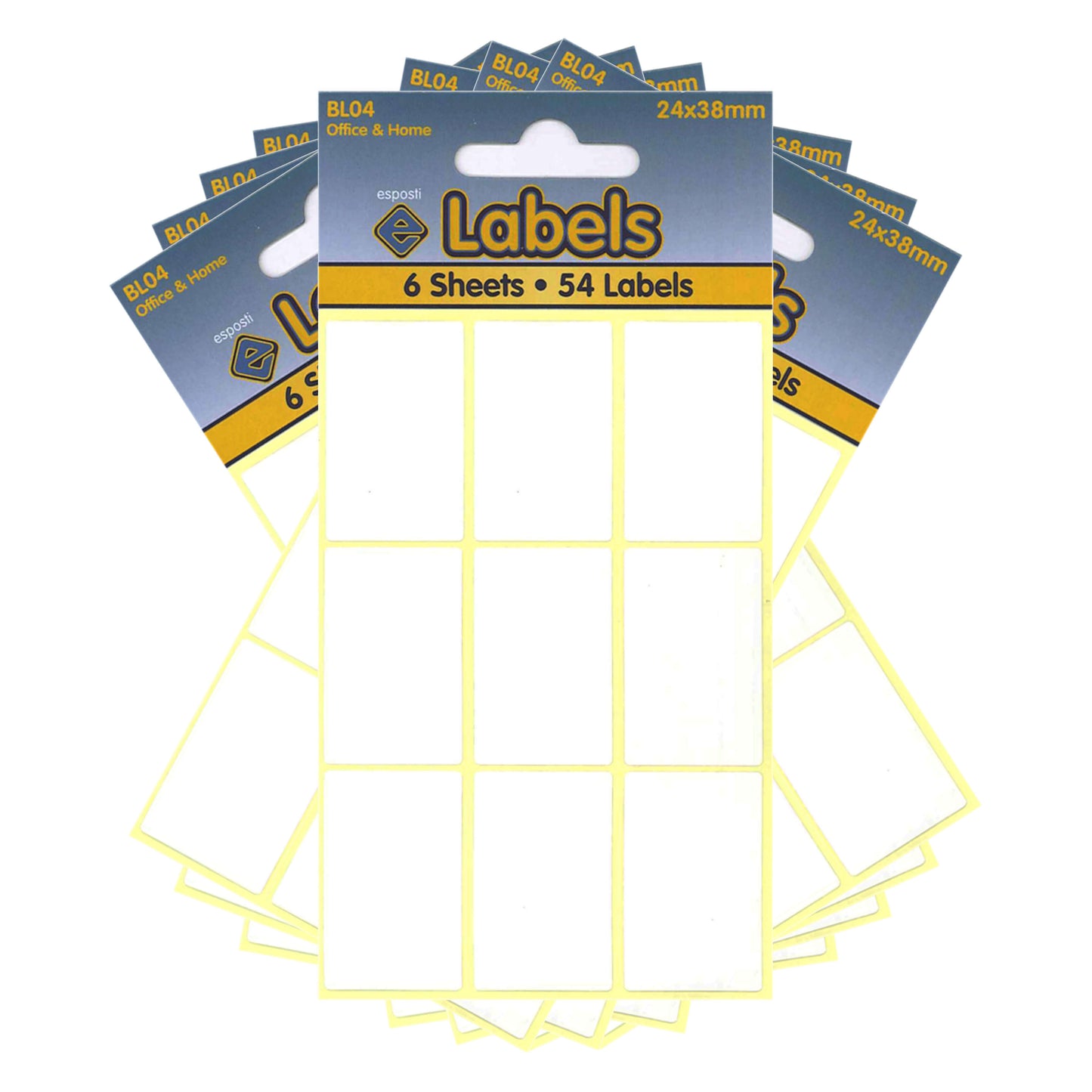 White Label 24 X 38mm Stickers - BL04