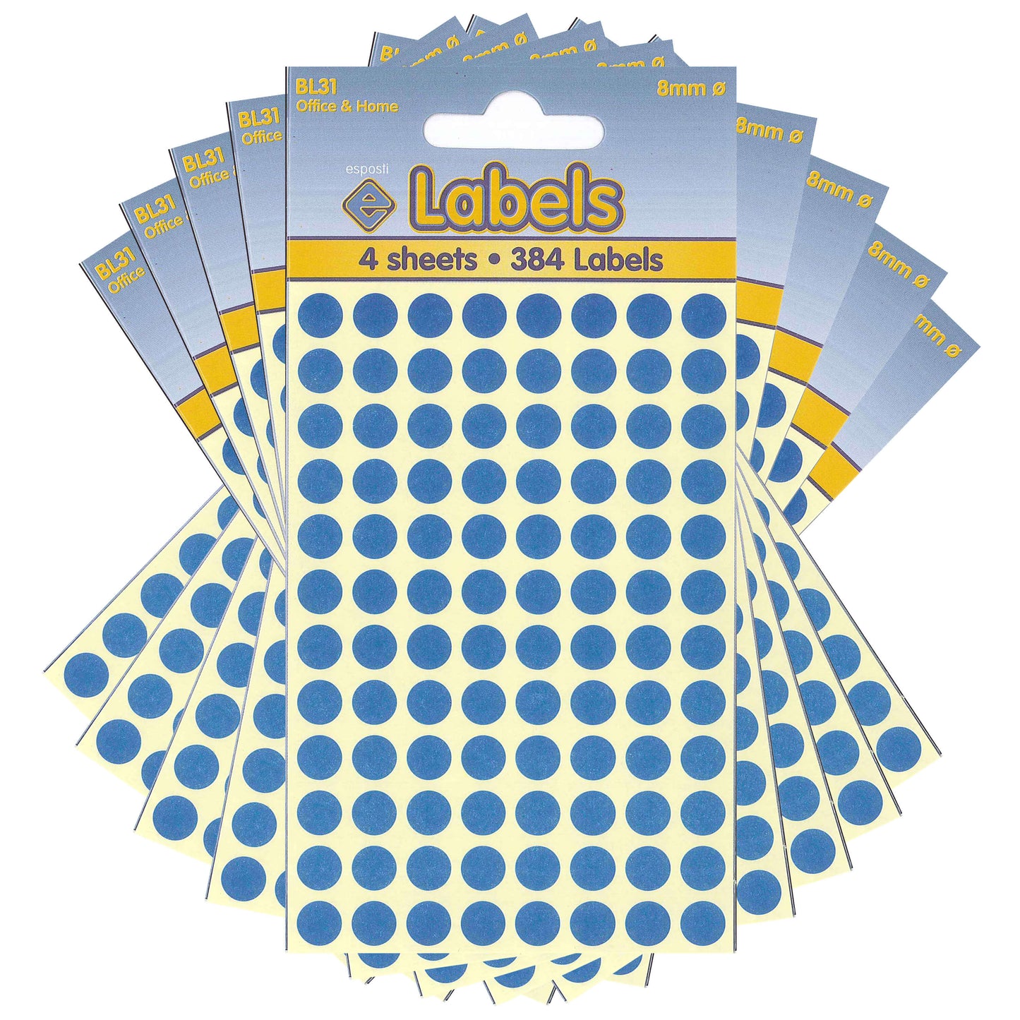 Adesivi a pois blu da 8 mm - BL31