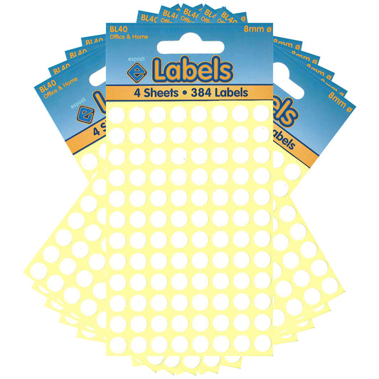 White Dots 8mm Stickers - BL40