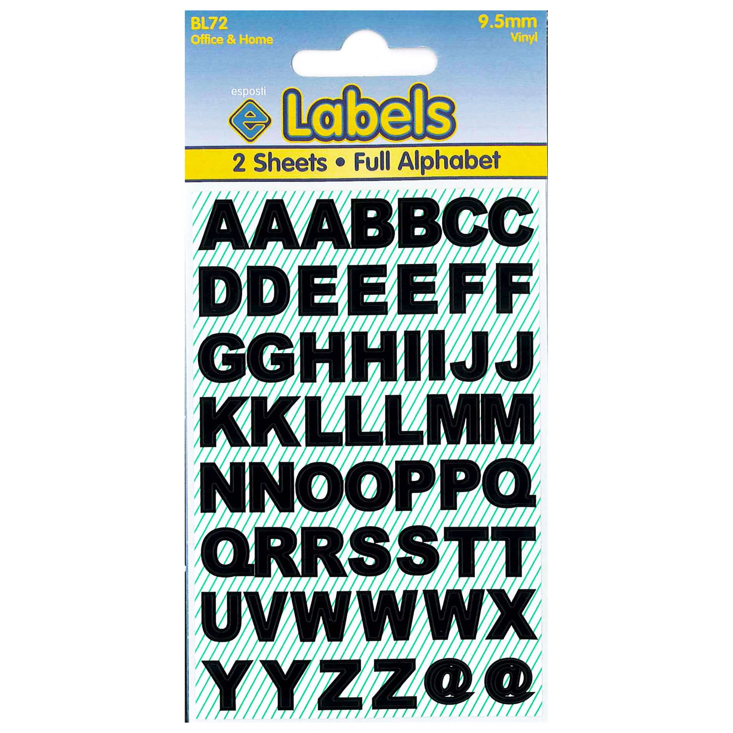 Adesivi lettere piccole nere 9,5 mm - BL72