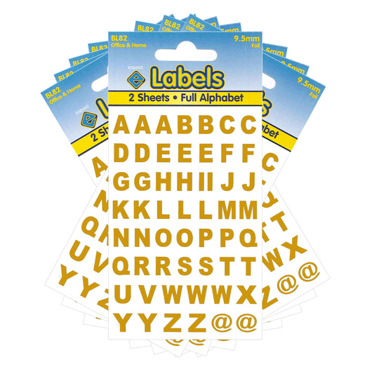 Adesivi con lettere in lamina d'oro da 9,5 mm - BL82
