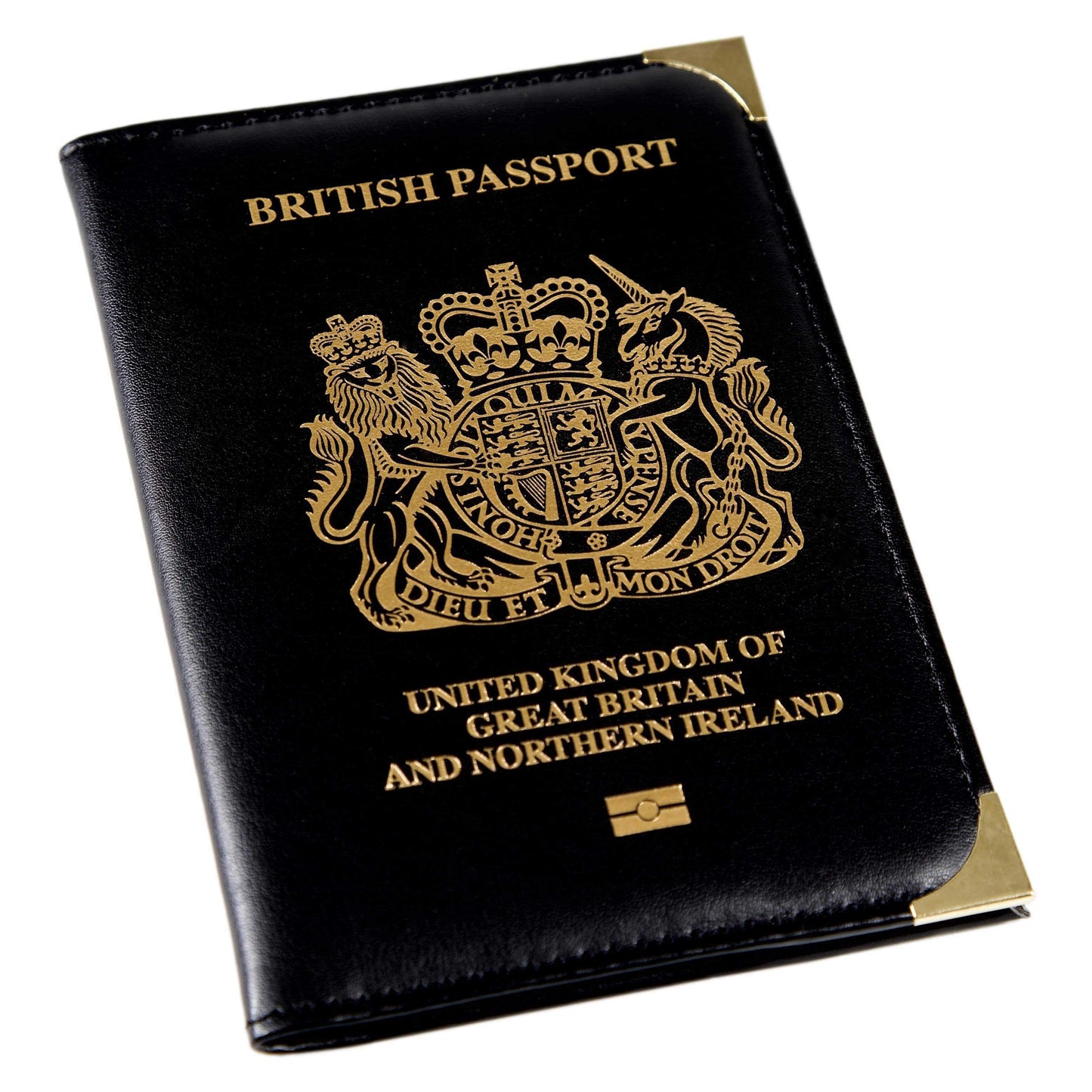 Passport Holder With Crest Black - EL114HC
