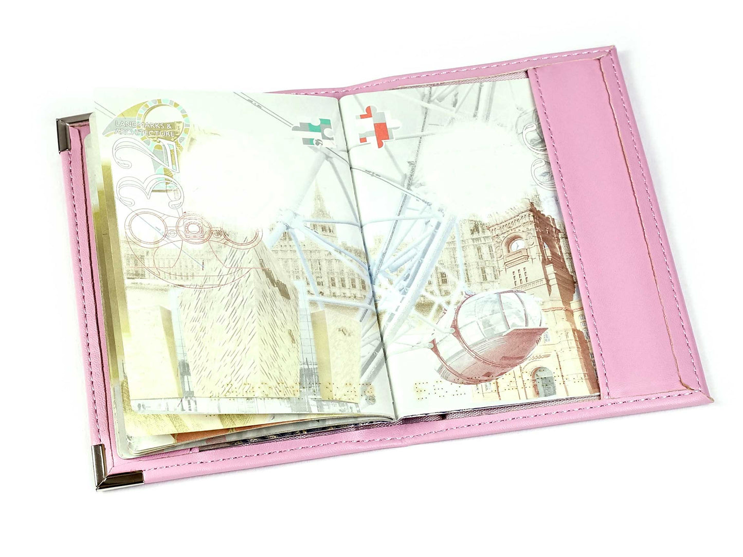 Portapassaporto con stemma rosa - EL114P