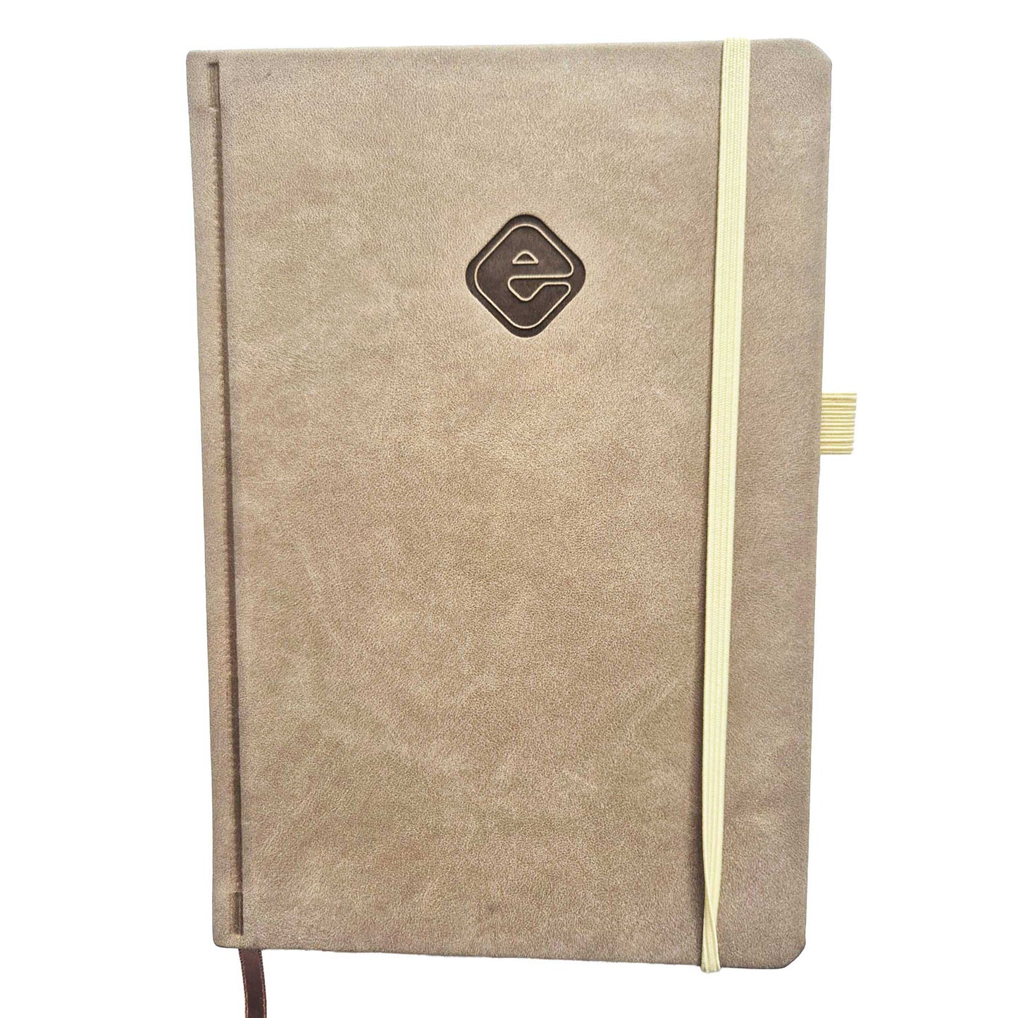 Esposti Address & Everyday Essentials Book A-Z Address Book with Website Password Records, Key Dates & Useful Information Sections, Faux Leather Cover, Elastic Closure, Pen Loop, 144 Pages, Taupe