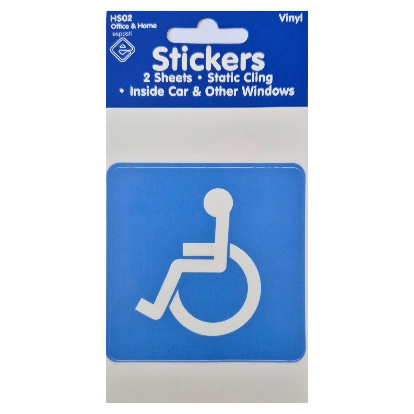 Disabled Car Sticker – Static Cling - Inside Window - HS02