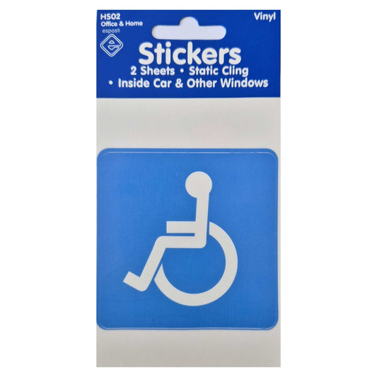 Disabled Car Sticker – Static Cling - Inside Window - HS02