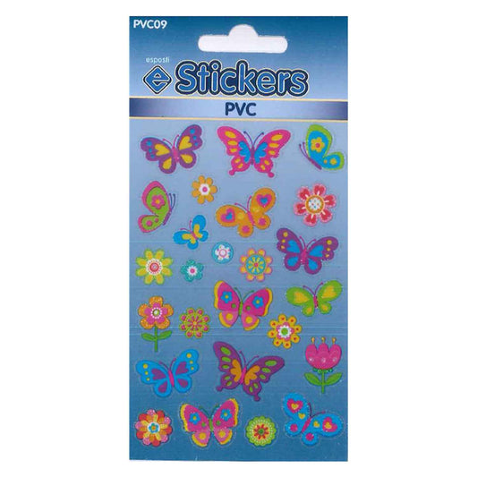 PVC Butterlies & Flowers Stickers - PVC09 1