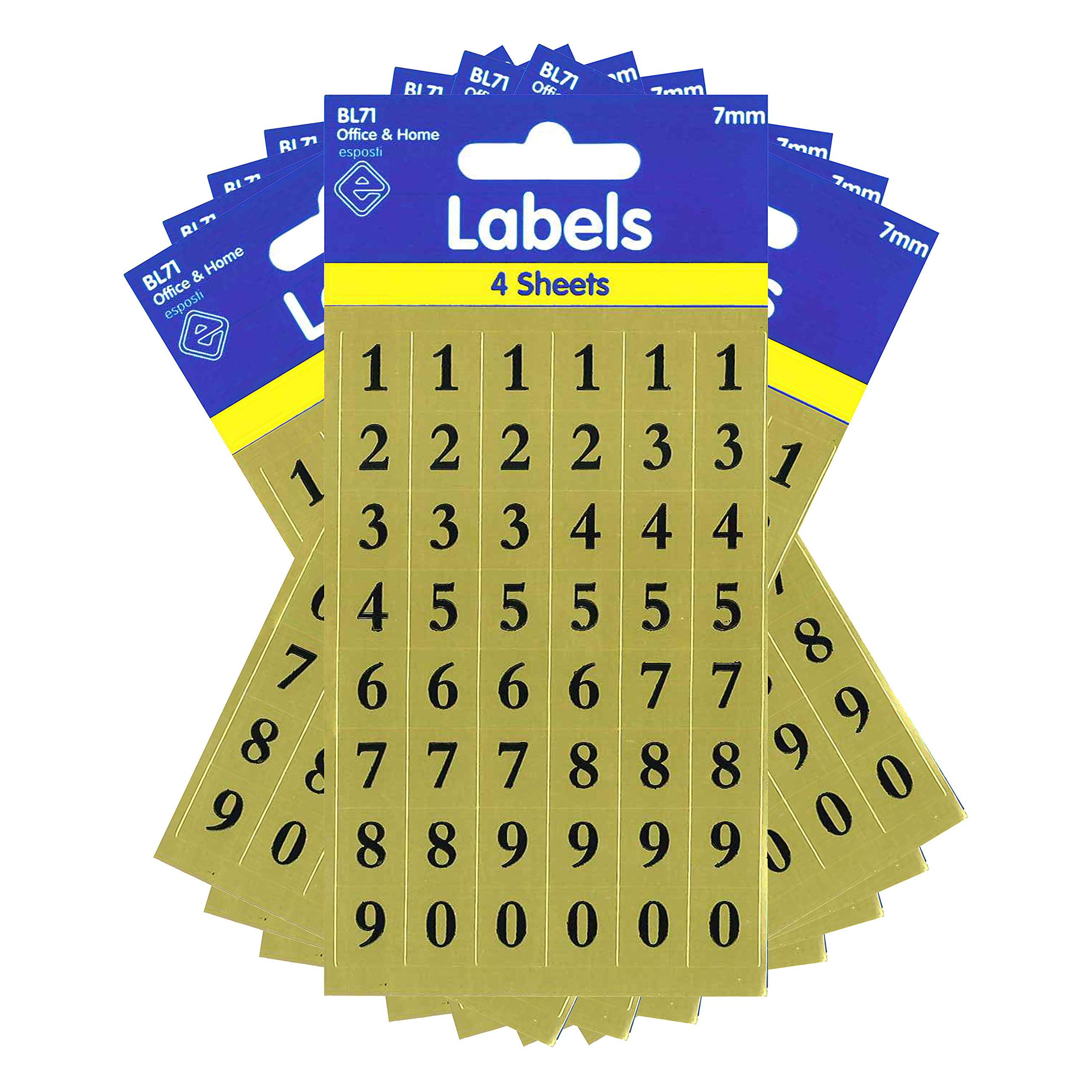 Esposti Multi Purpose Numbers Stickers - Self Adhesive - Black Vinyl ...