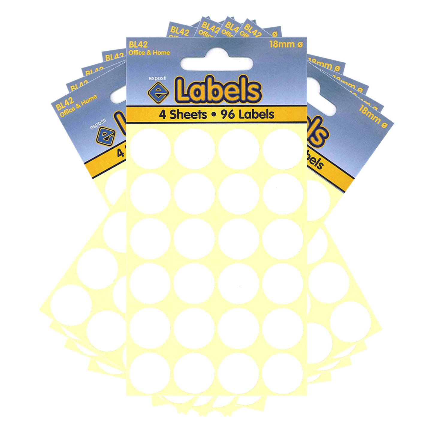 Esposti 18mm Small Colour Coding Dot Stickers - Self Adhesive - White - 10 Packs Containing 960 Labels